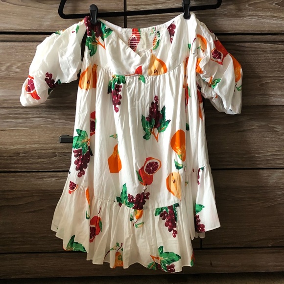 NWT UO Summer In Italy Off-Shoulder Mini Dress S - Picture 2 of 4